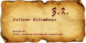 Zoltner Kolumbusz névjegykártya